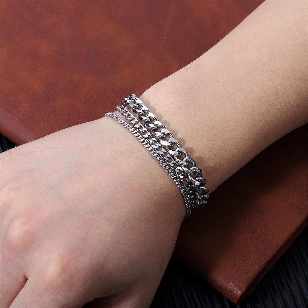 

2021 Trendy Non-Fading Titanium Steel Hip Hop Bracelet