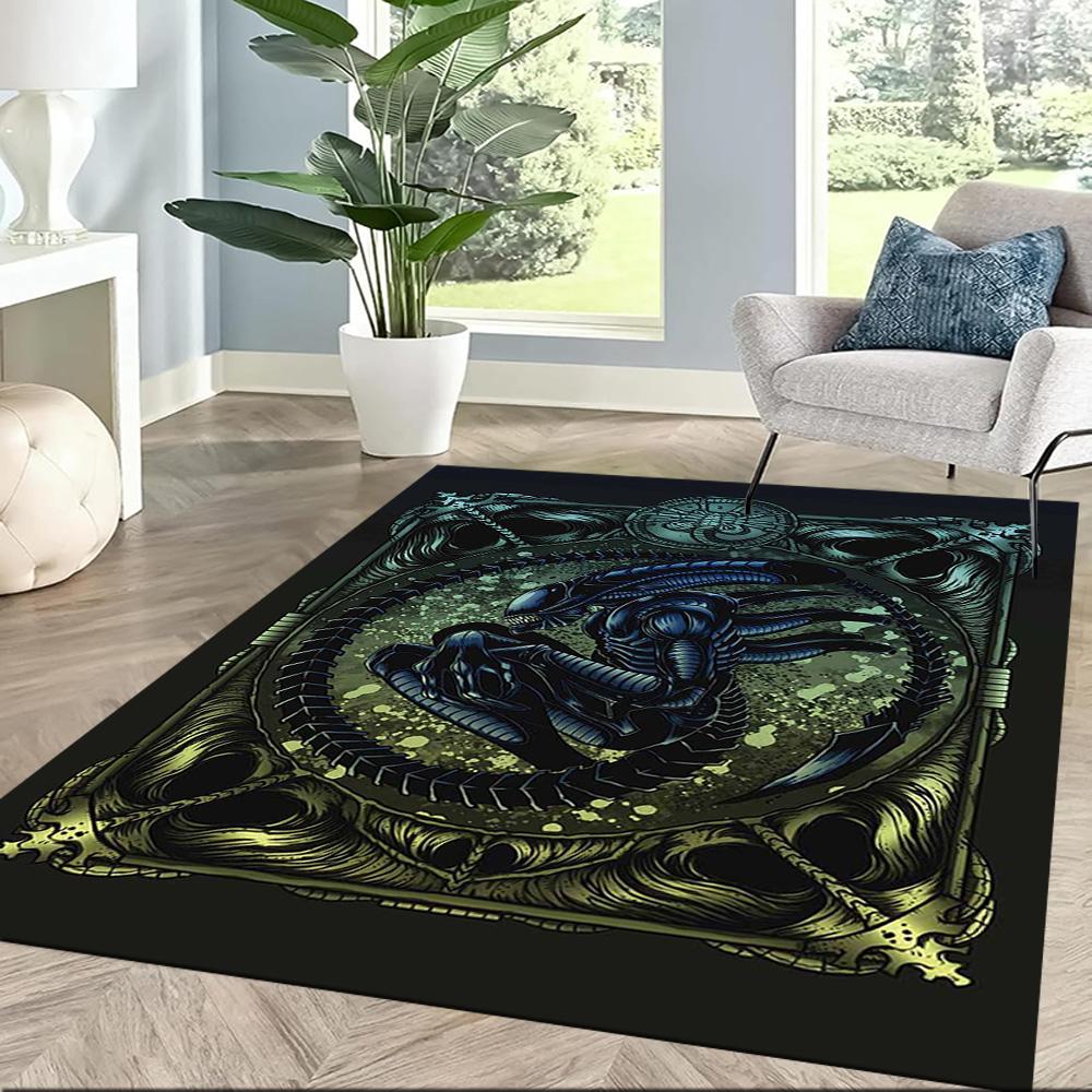 Alien In Ornate Frame Floor Mats for Living Room, Bedroom and Room Decoration Are Suitable for Gifts.