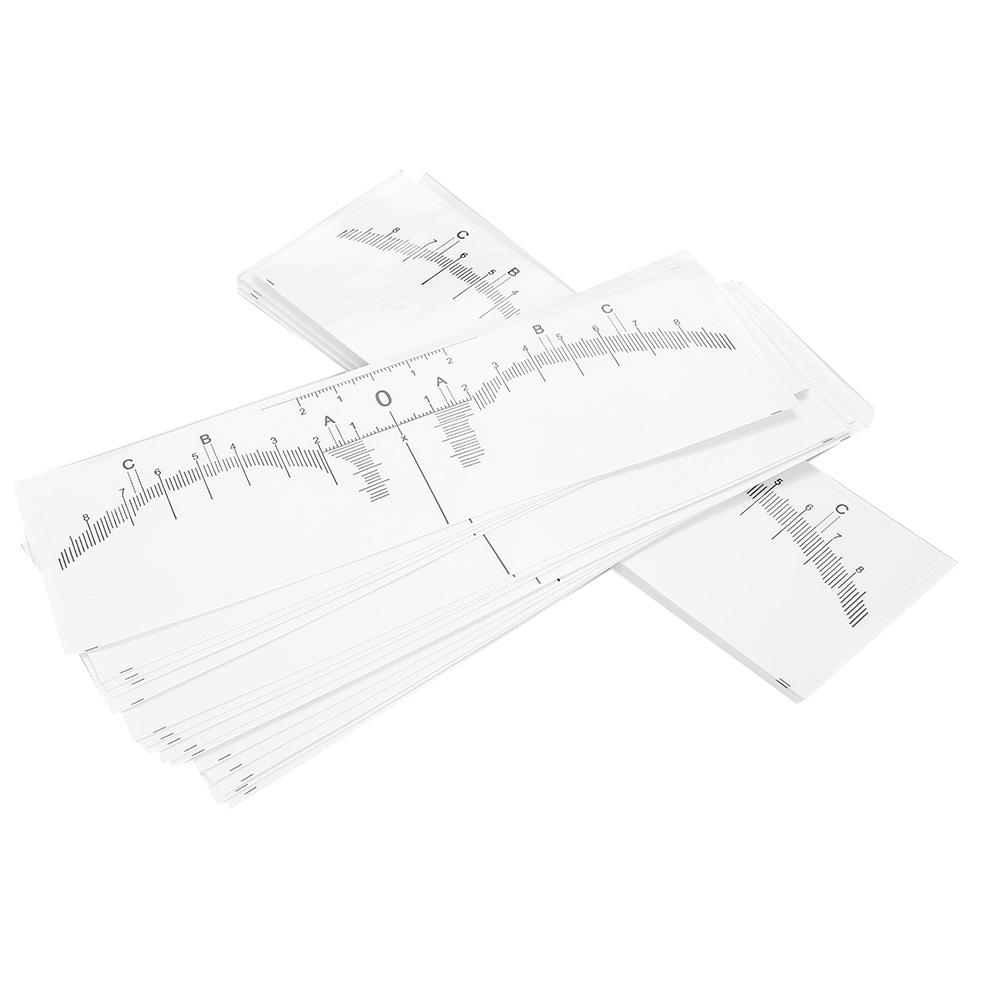 50Pcs Disposable Eyebrow Tattoo Ruler Sticker Microblading Measure Tool