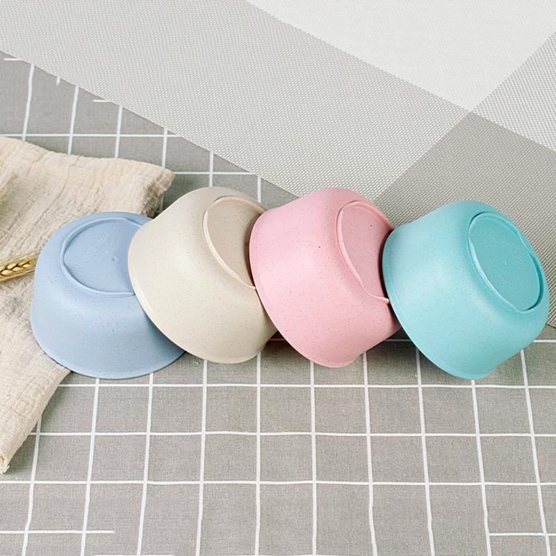Solid Color Wheat Straw Bowl Fruit Vegetable Dessert Rice Bowl Lightweight Food Bowls Household Kitchen Dining Tableware