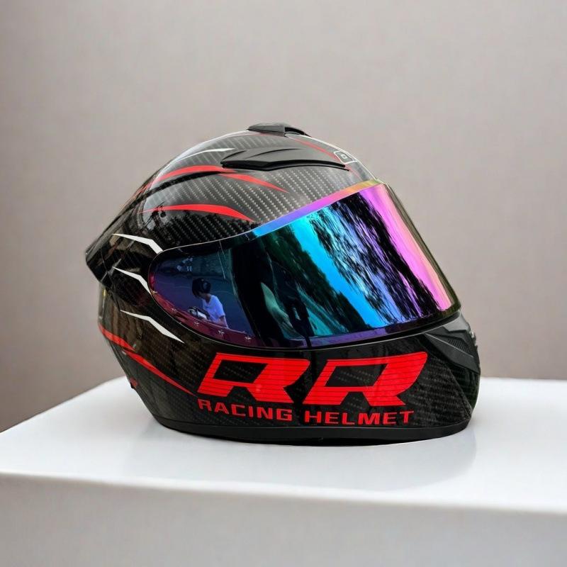 New Locomotive Motorcycle Men's and Women's 3c Full Helmet Motorcycle Personalized Handsome Safety Helmet Winter Windshield Helmet