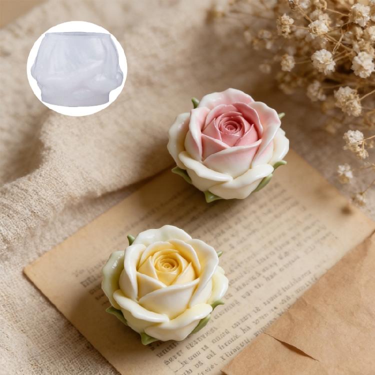 Rose Flower Design Silicone Candle Mold High Temperature Resistance Soap Chocolate Molds Baking Accessories