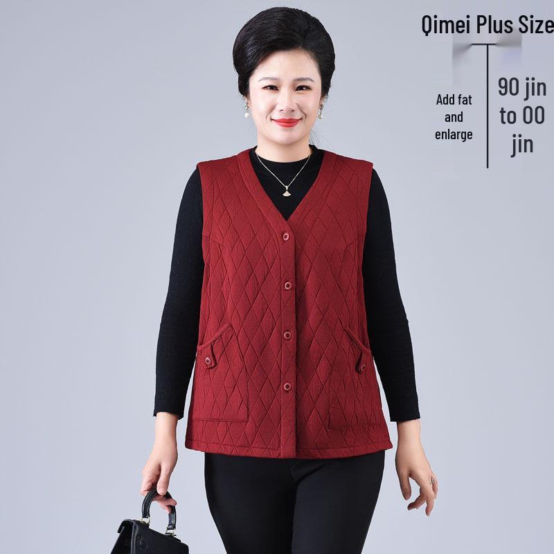 Gilet Lâche Grande Taille Mode Printemps pour Femmes d'Âge Moyen et Âgées