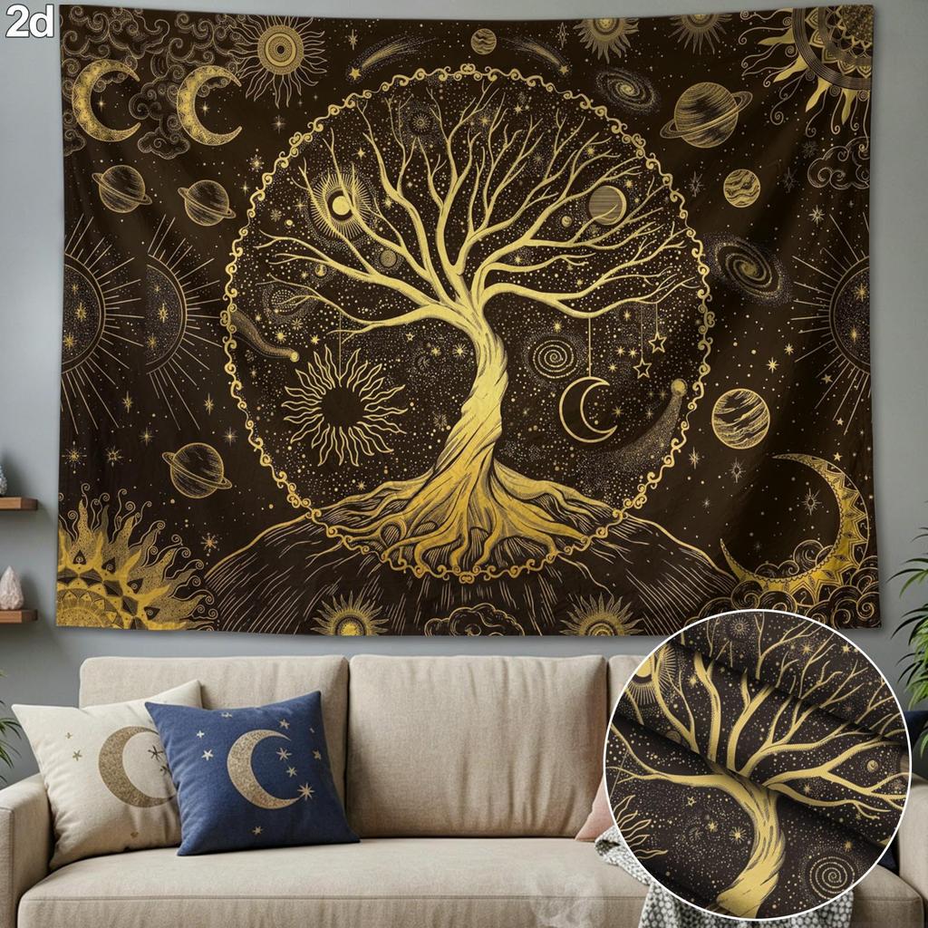 Cosmic Star Tree Tapestry Wall Hanging Lightweight 90 G/M2 Polyester Fiber, Suitable for Bedroom, Dormitory, Living Room
