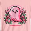 Pink Ghost Halloween Shirt: Floral Breast Cancer Awareness Tee