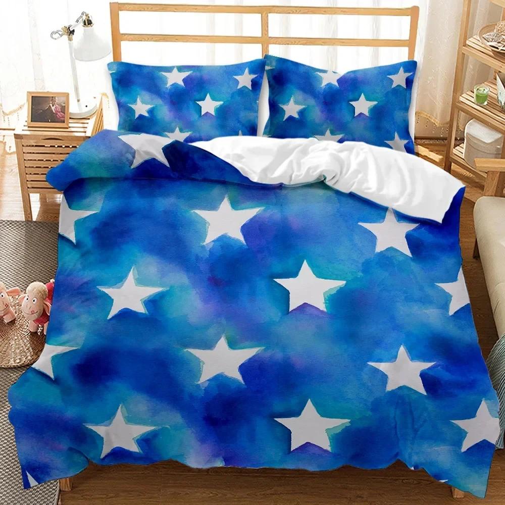 Bettbezug mit geometrischem Muster, Aquarell, abstrakte Malerei, für Steppdecke, Bettdecke, alle Jahreszeiten, Doppelbett, Queen-Size-Bett, King-Size-Bett, Polyester, Bettbezug
