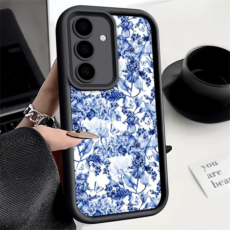 Phone Case for Samsung Galaxy A17 A16 A15 A14 A13 Blue And White Porcelain Pattern A56 A36 A26 A55 A35 A25 A54 A34 A24 A53 A33 A