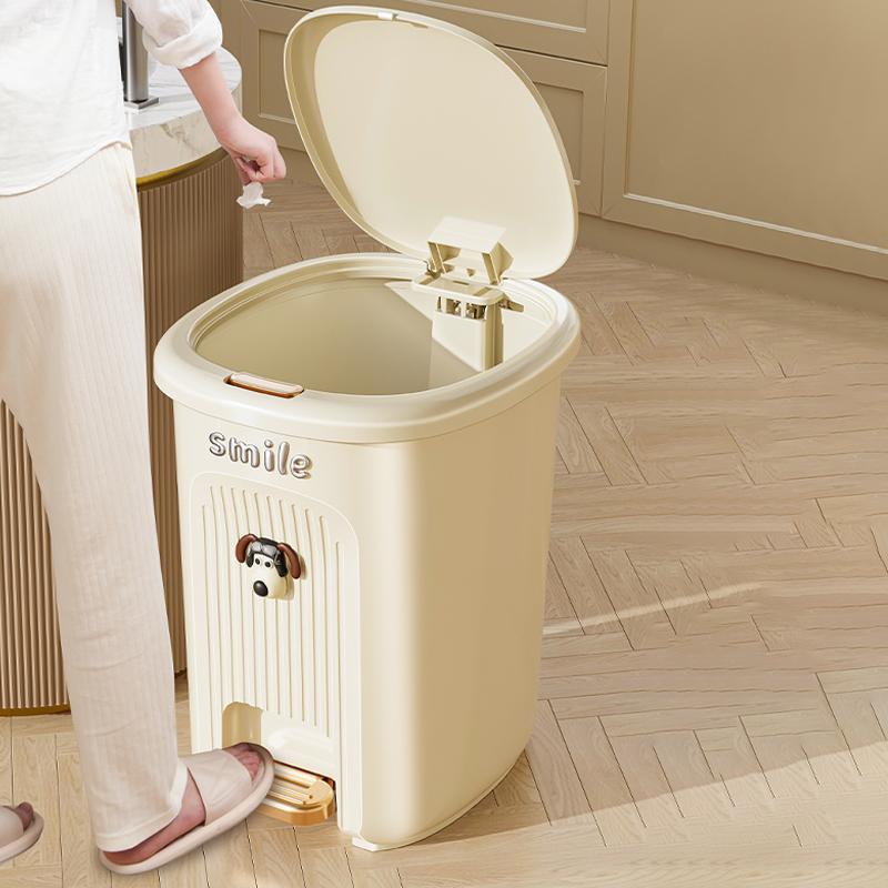 Trash Can With Lid Kitchen Standing Trash Can Large-Capacity Bin Dustbin Bathroom Bucket Toilet Wastebasket Household Items