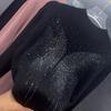 Women's Half Turtleneck Sweater Rhinestones Solid Color Stretch Knit Pullover Sweater Autumn Winter