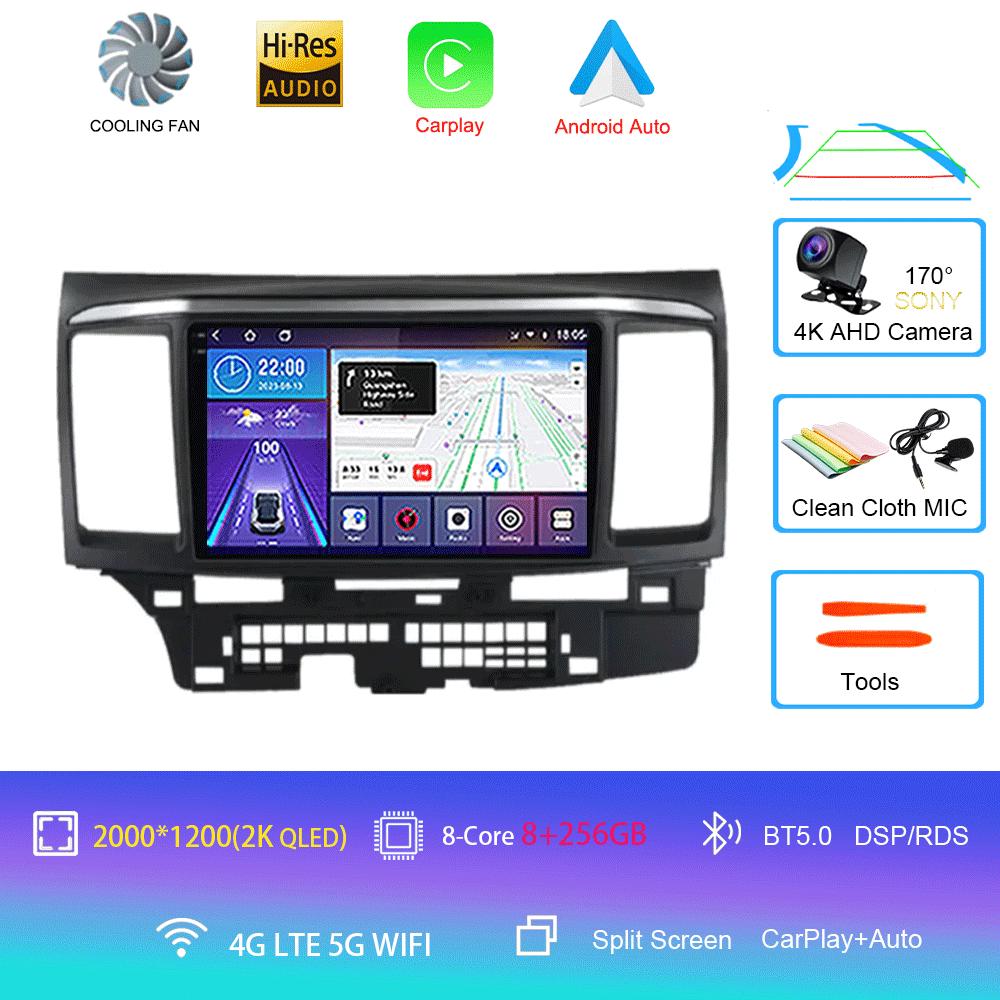 9Inch Android 14 For MITSUBISHI LANCER  10 X 2008 2009 2010 2011 - 2016 Car Radio Stereo Audio GPS Player Carplay Auto Screen