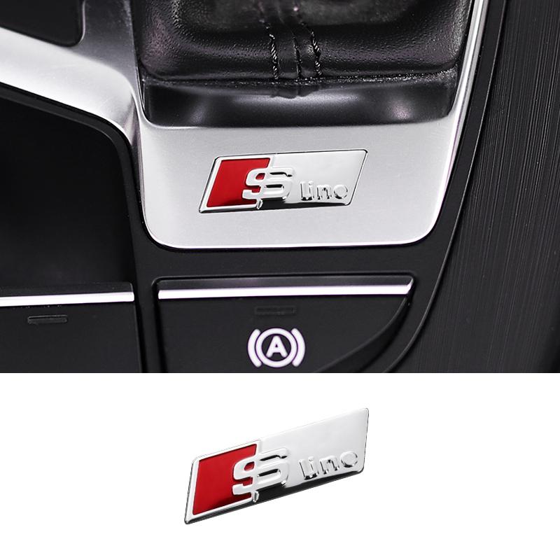 3D Aluminum S-Line RS Badge Car Stickers Steering Wheel Decoration Accessories For Audi A7 A3 A4 A6 A5 Q5 A1 Q7 Q3 Q4 TT SQ5 RS5