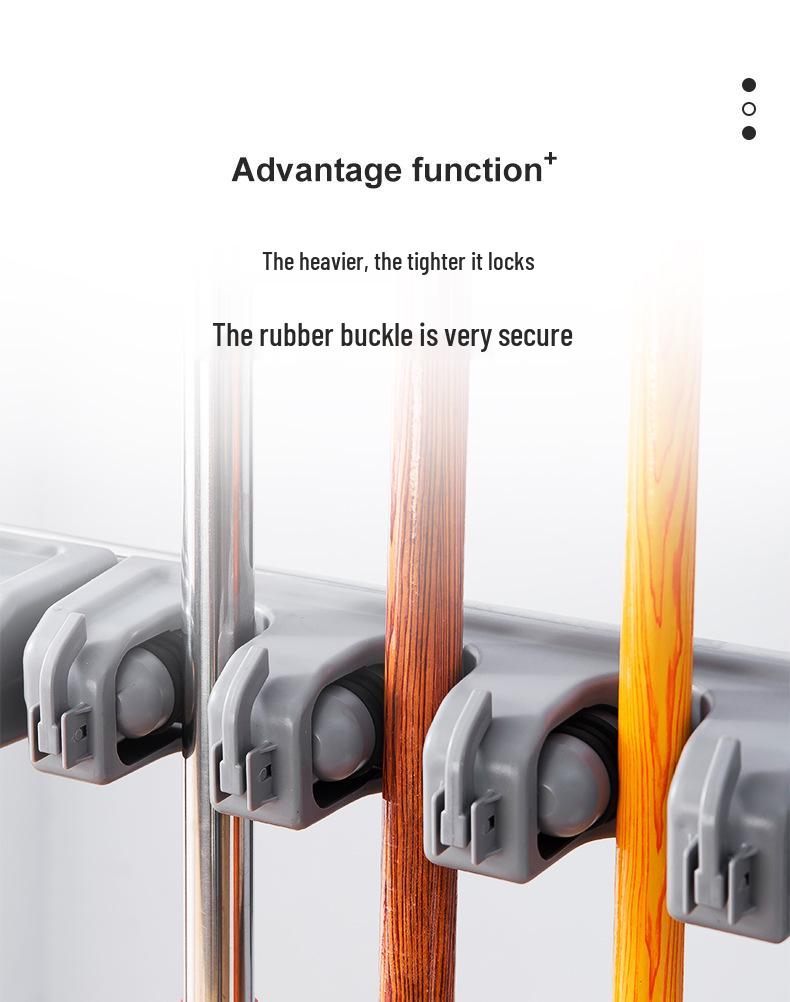 Movable Floor-Standing Stainless Steel Broom and Mop Holder