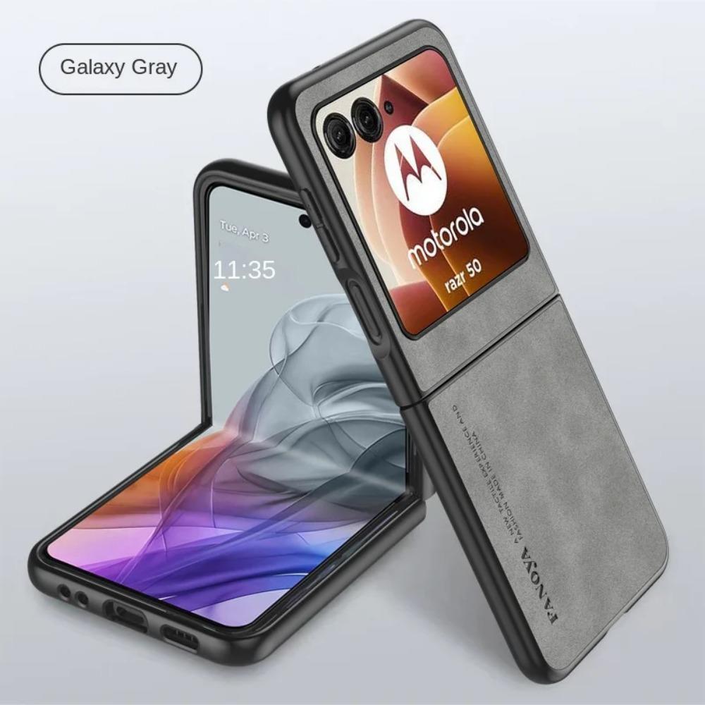 ძვირადღირებული Lambskin PU ტყავის ყდა Motorola Razr 50 Ultra Moto Razr50 50 Ultra Razr 40 2023 დარტყმაგამძლე მყარი პლასტიკური ტელეფონის ქეისი