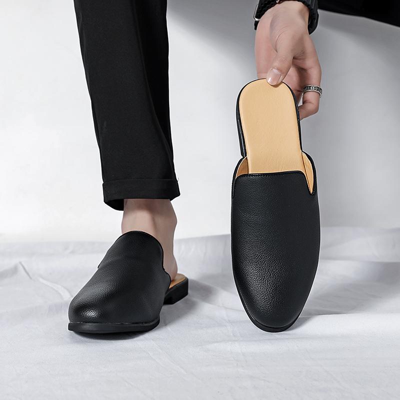 Hvite Herre Halvsko For Menn Sko Mules Fritidssko Designer Sko Mote Loafers Luksus Svarte Tøfler 2024
