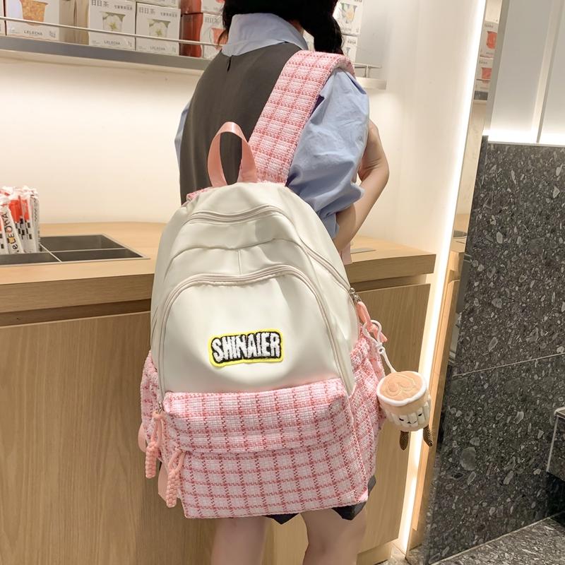 Children's Schoolbag Women's Plaid Backpack Student Backpack