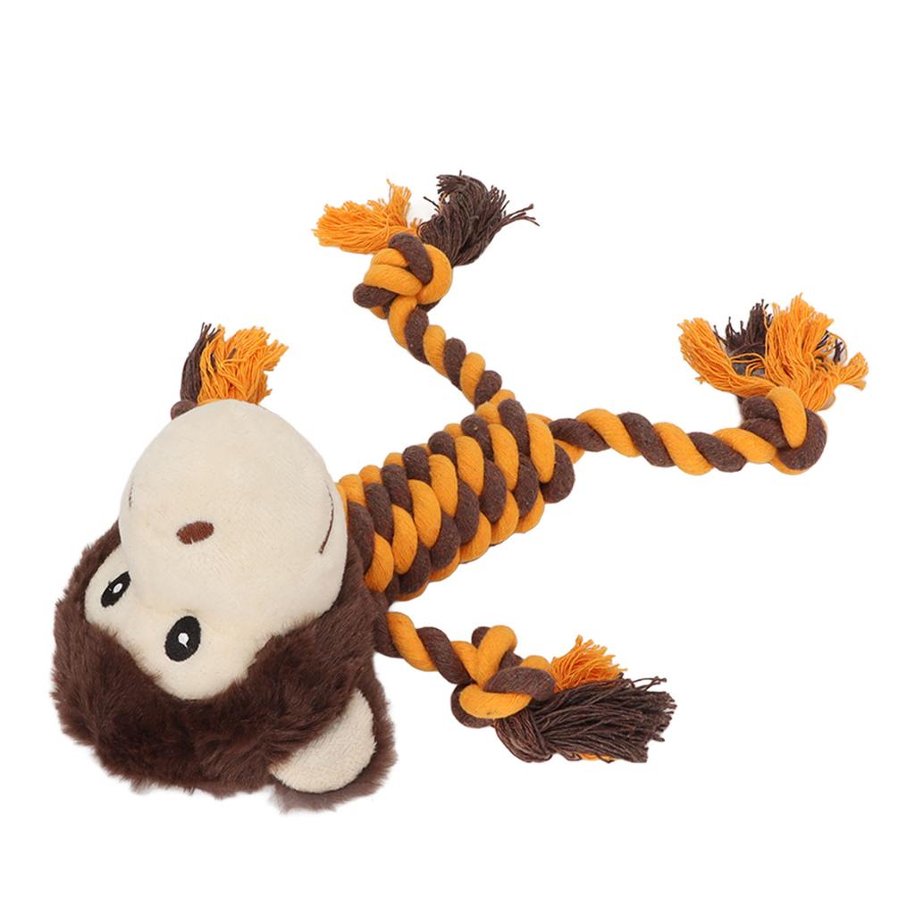 Squeaky Plush Dog Toy Splicing Bite Resistant Tooth Protection Relieve Anxiety 3D Dog Molar Toys Monkey