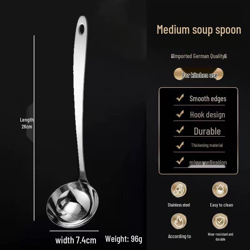 Duża chochla ze stali nierdzewnej z długim uchwytem – uniwersalne narzędzie kuchenne do zup, gorących potraw i nie tylko