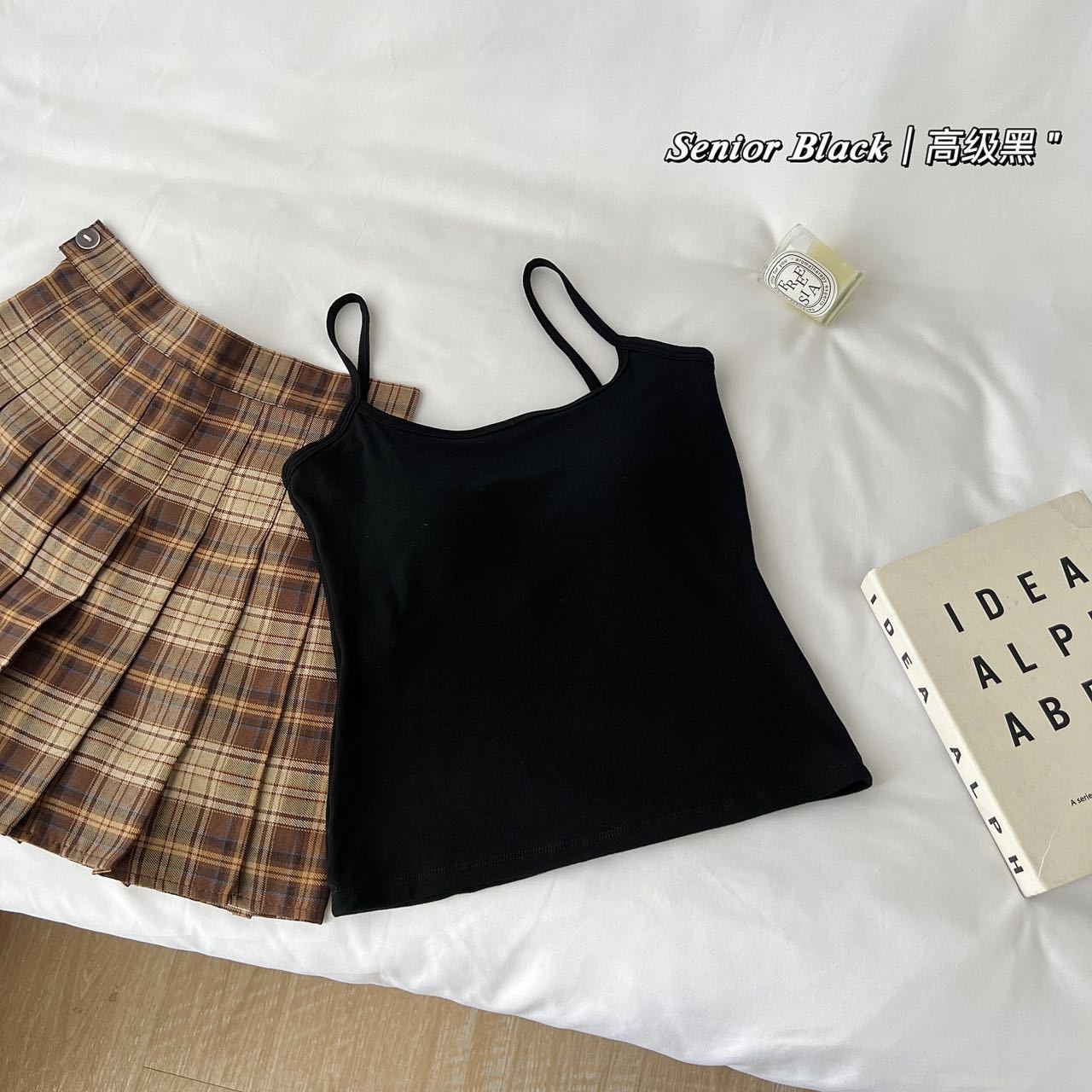 

Летний тонкий однотонный жилет с нагрудной подкладкой, фиксированной лямкой для чашек, с тонким узким корпусом, с удобной основой и верхом сзади One size