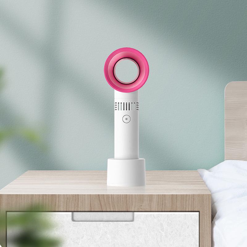Rechargeable Mini USB Bladeless Handheld & Desktop Fan for Eyelash Drying белый