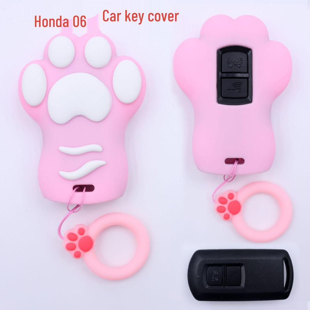 Cat Paw Cartoon Key Cover for Yamaha & Honda Motorcycles