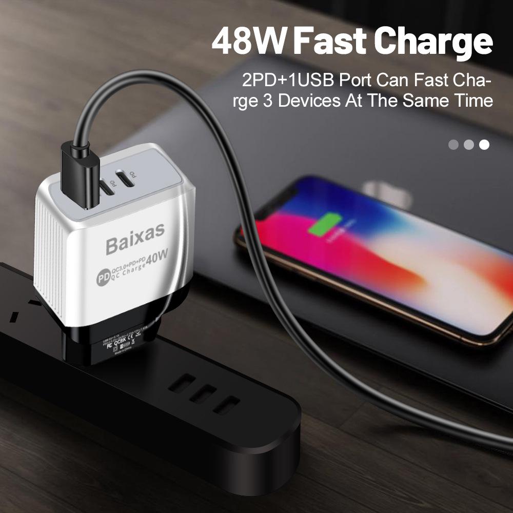 Universal Charger with EU, US, UK, AU Compatibility - Original 1U+2PD Power Adapter