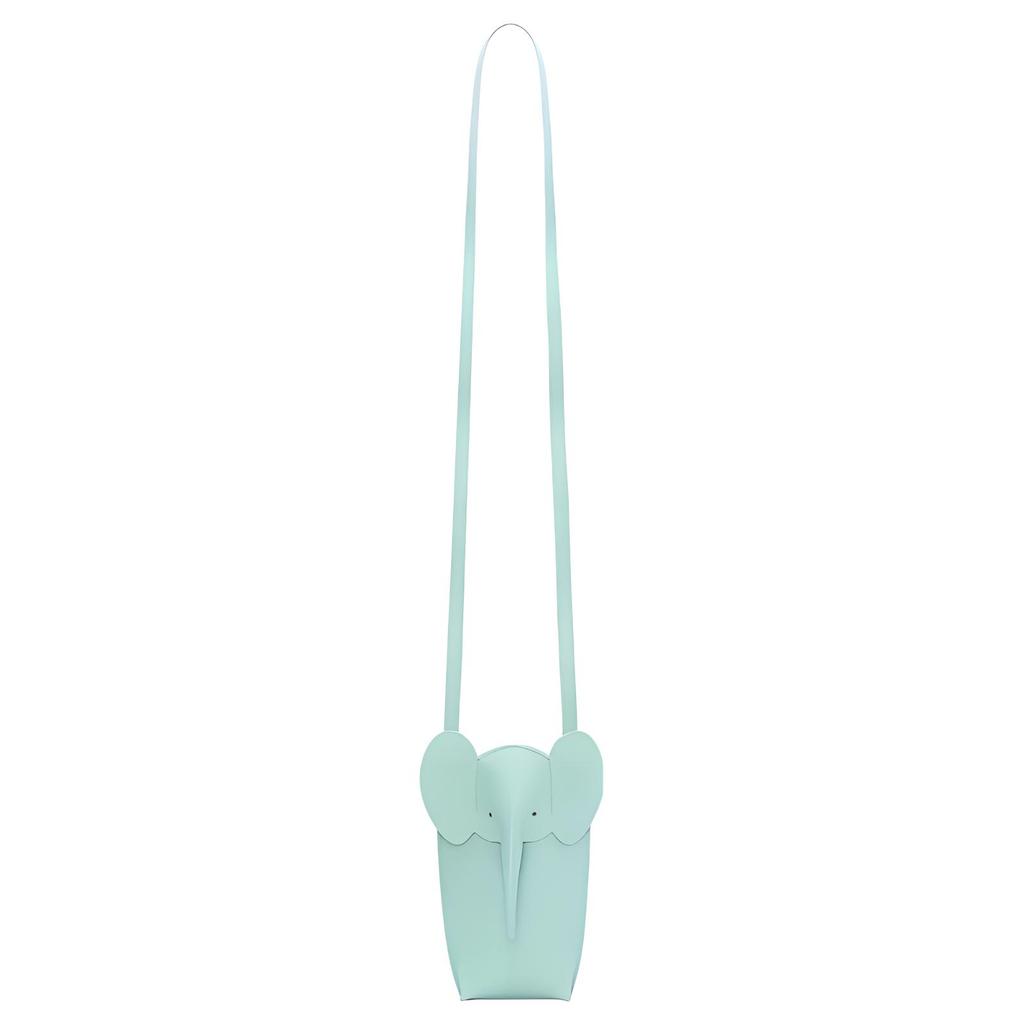 New LOEWE Elephant Pocket Cow Leather Cell Phone Pouch, Shoulder Bag, Crossbody Bag Regular Women's Light Celadon Glaze C623B02X04-8764