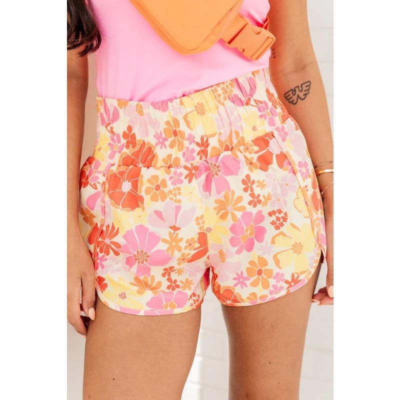 

Женские модные шорты больших размеров с цифровой печатью, разноцветные, с широкой эластичной резинкой на талии XL жёлтый