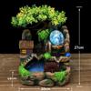 Resin Rockery Flowing Water Fountain Lucky Feng Shui Wheel Office Desktop Ornaments With Nebulizer Home Decoration ZM903