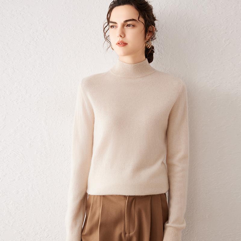 Cashmere Sweater for Women In Autumn and Winter New Soft and Glutinous Skin-friendly Base Shirt Pullover Solid Color Versatile Sweater