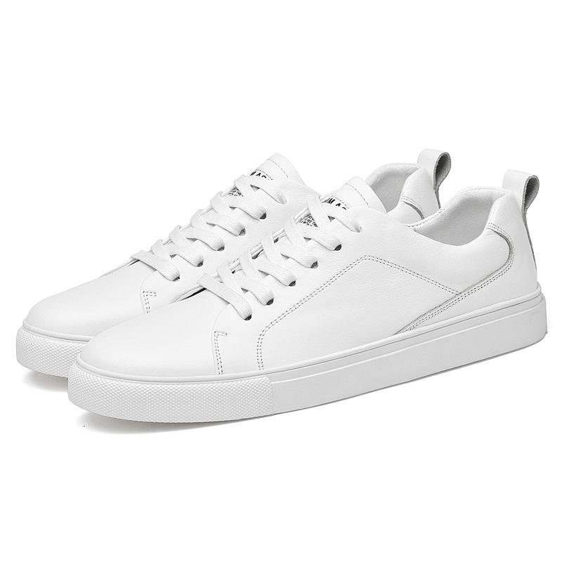 Men's shoes spring trend British men's casual leather shoes soft sole white shoes sports shoes board shoes