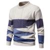 Men S Vintage Color Block Long Sleeve Knitted Pullover Sweater
