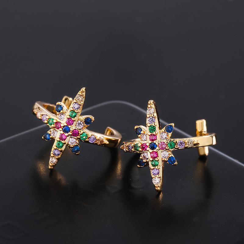 Серьги-клипсы женские южноамериканские радужные рисовые серьги-клипсы серьги-клипсы с крестом