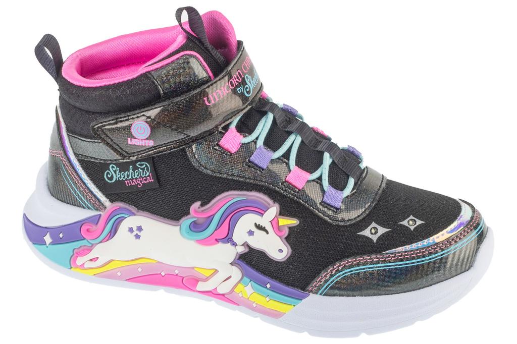 Skechers S-Lights: Unicorn Chaser - Jumping Magic, for Girl Black Sneakers