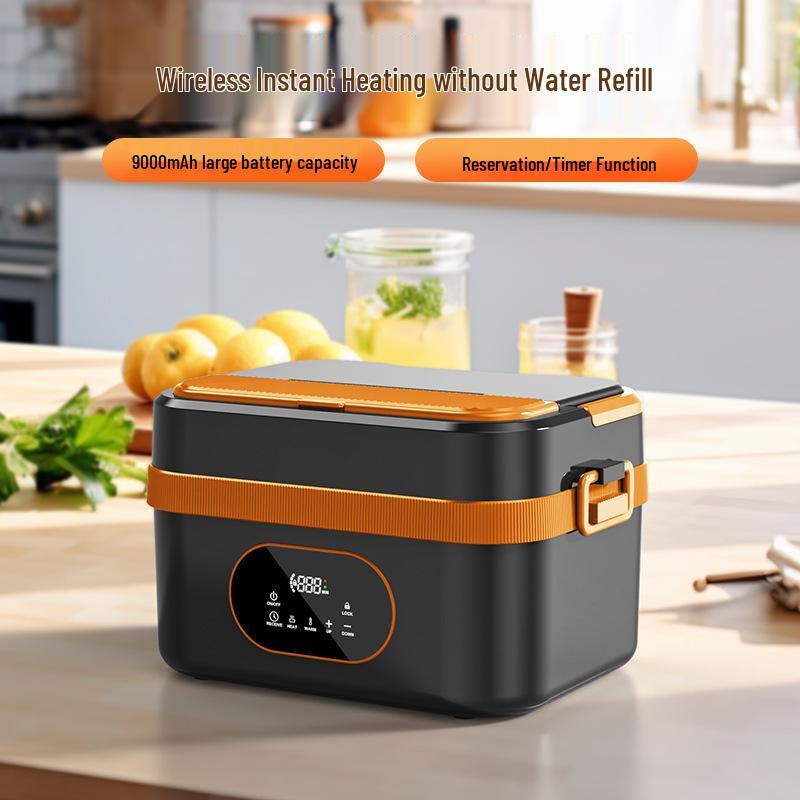 Self-Heating Insulated Wireless Lunch Box - Stainless Steel for Students & Office Workers