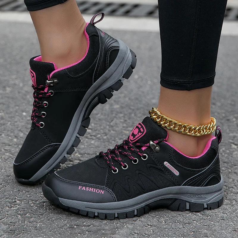 

Women s Running Shoes High-quality Outdoor Leisure Lightweight and Breathable Women Sports Flat Bottomed Plus Size Hiking Shoes 36 чорний