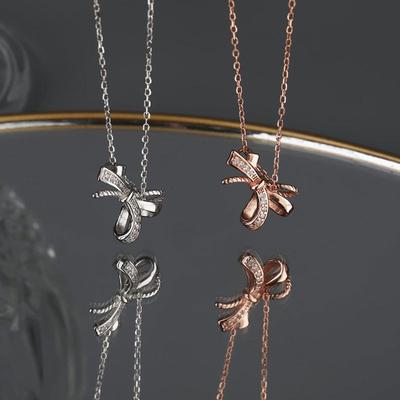 Bow Necklace French Retro Temperament New Style Student Clavicle Chain Women