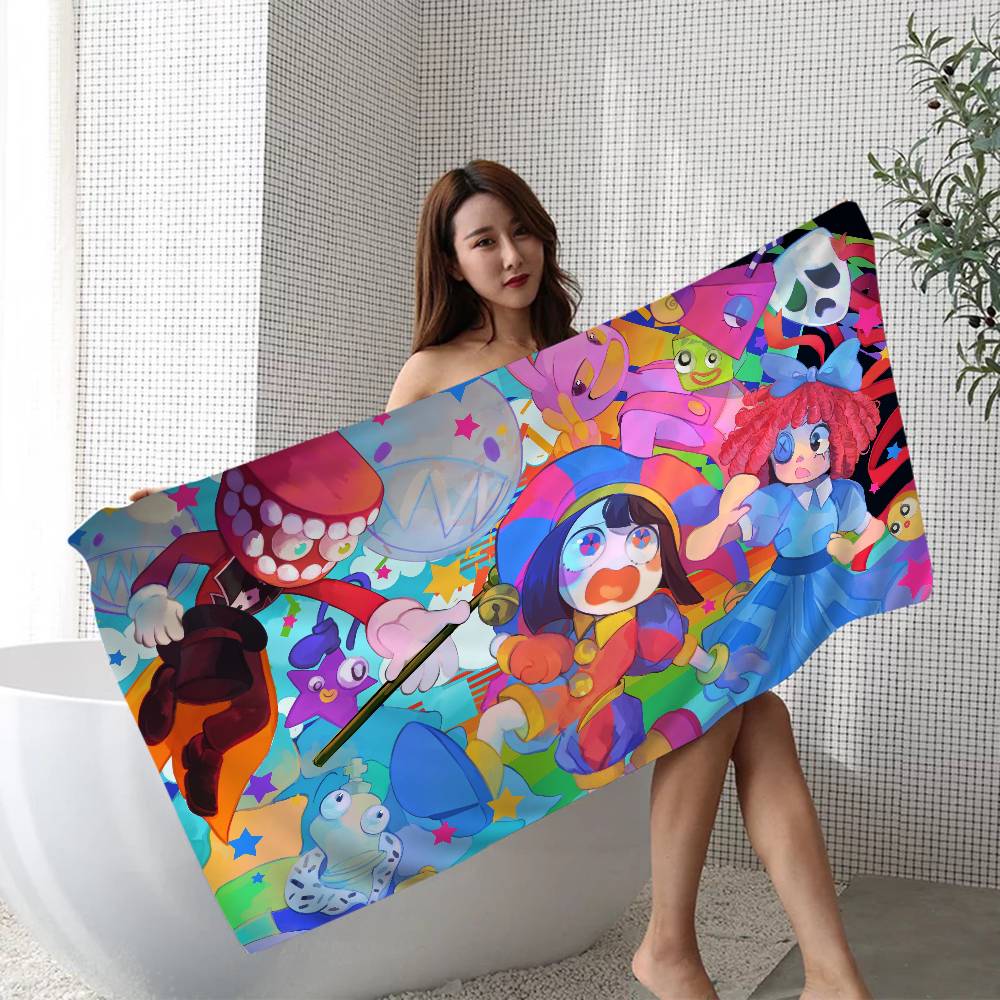 Popular Animated The A-Amazing D-Digital C-Circus Beach Towel Colorful Bath Towels For Girl Microfiber Quick Dry Custom Sand