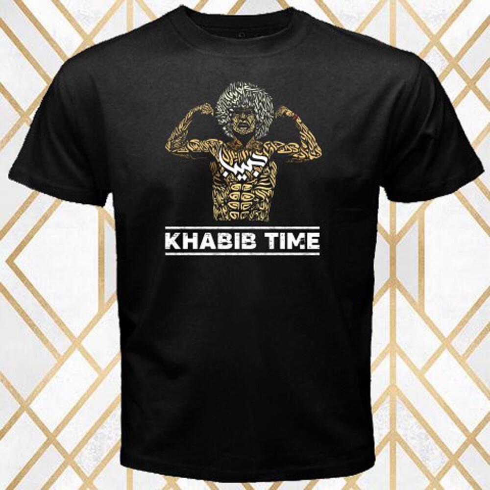 Khabib Time Famous Fighter MMA Nurmagomedov Men s Black T-Shirt Size S 3XL L