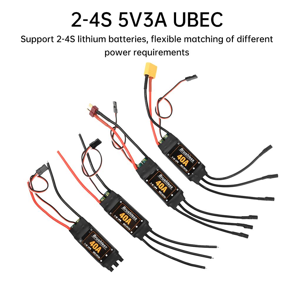 40A ESC Brushless Control 2-4S with 5V 3A UBEC for RC FPV Quadcopter Fixed Wing Aeromodelling A2212 A2208 A2217 Small KV Series
