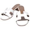 Hermes H071002Z OASIS Calfskin H Motif Heeled Sandals/ Shoes 37 whiteUsed