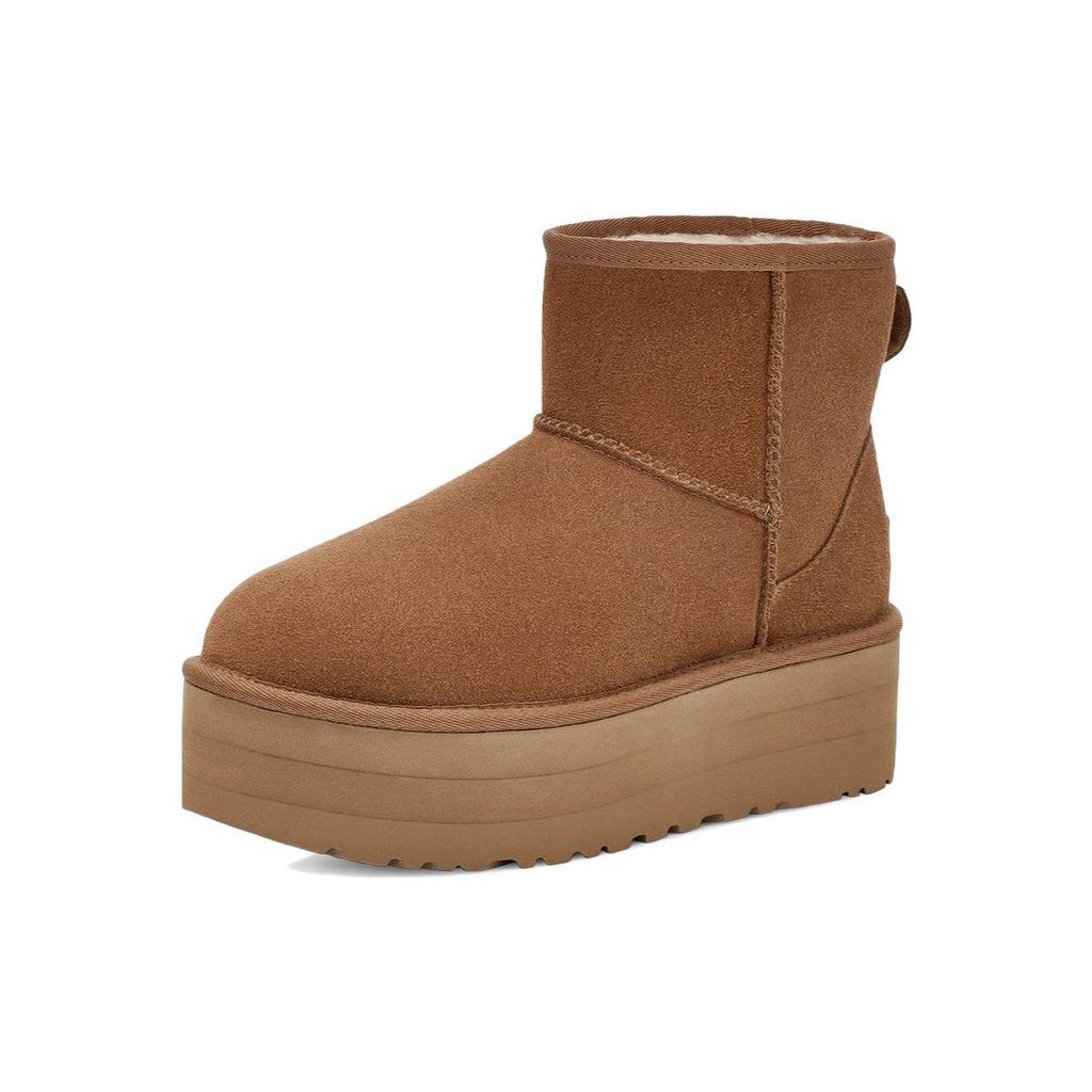 UGG CLASSIC MINI Fleece Lined, Comfortable Mini Platform 5.08cm Short Snow Boots Women's Chestnut 1134991-CHE