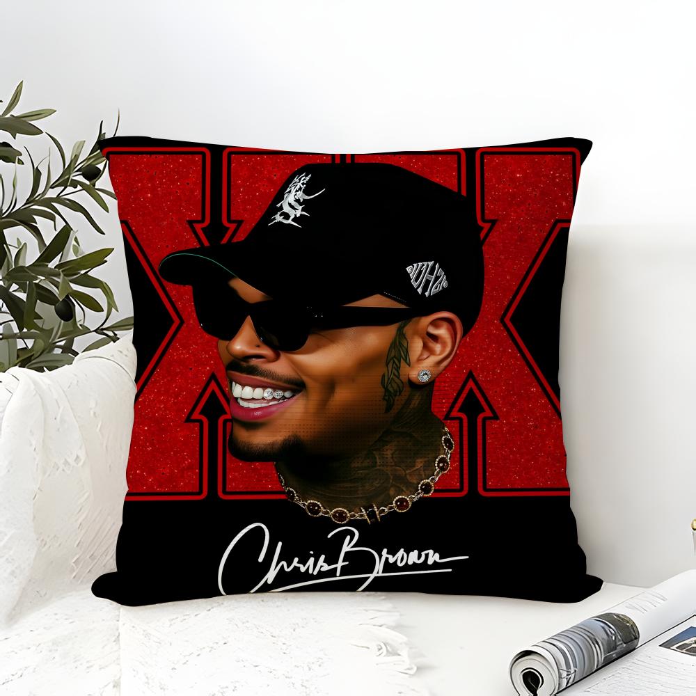 Contemporary R&B Singer Music C-Chris Brown 4 Pillow Case Linen Pillow Case Sofa Home Decor Cushion Cover Cushion Cove