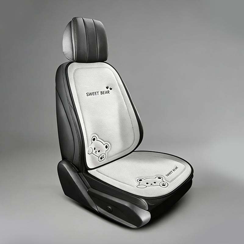 Universal Anti-Slip Breathable Car Seat Protect Cushion Fashion Luxury Car Seat Cushion Linen Cartoon Bear Women'S Cute