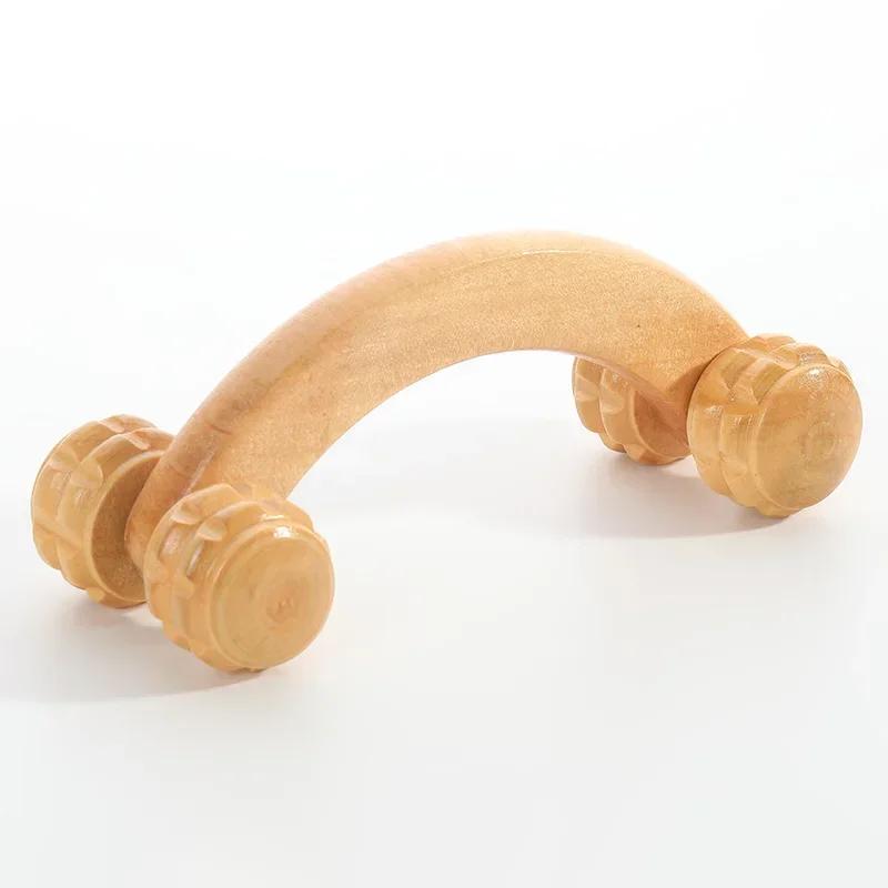 Wooden Massage Roller Gua Sha Massage Board Foot Face Shoulder Neck Hand Push Roller Massager Therapy Soothing Body Massage Tool