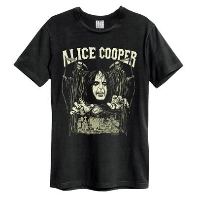 Amplified Alice Cooper Reapers Maglietta Nera 100% Cotone da Uomo Magliette da Uomo Top Alice Cooper Maglietta Classica