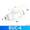 BUC 4mm 6mm 8mm 10mm 12mm 14mm 16mm Connettore Rapido Pneumatico a Innesto Manuale Valvola a Rotazione Interruttore Manuale Limitatore di Corrente