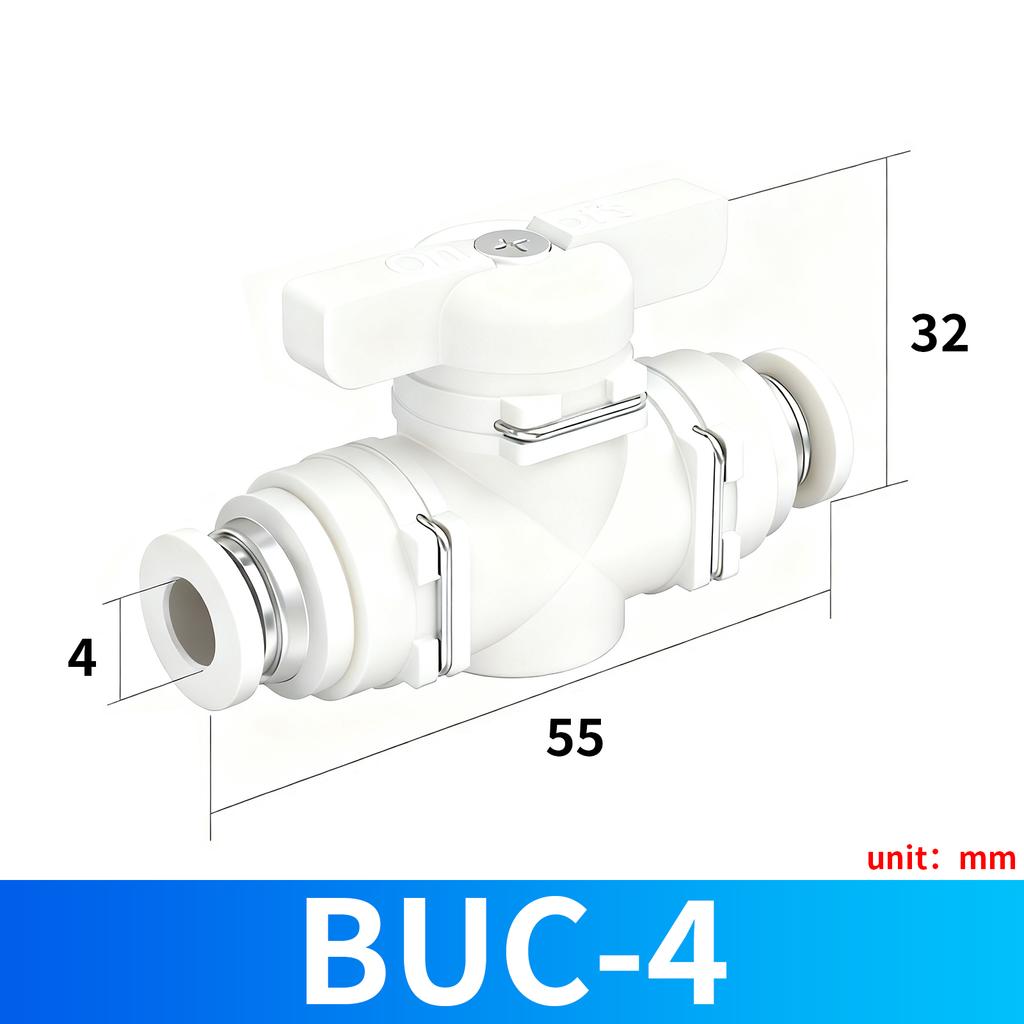 BUC 4mm 6mm 8mm 10mm 12mm 14mm 16mm Connettore Rapido Pneumatico a Innesto Manuale Valvola a Rotazione Interruttore Manuale Limitatore di Corrente