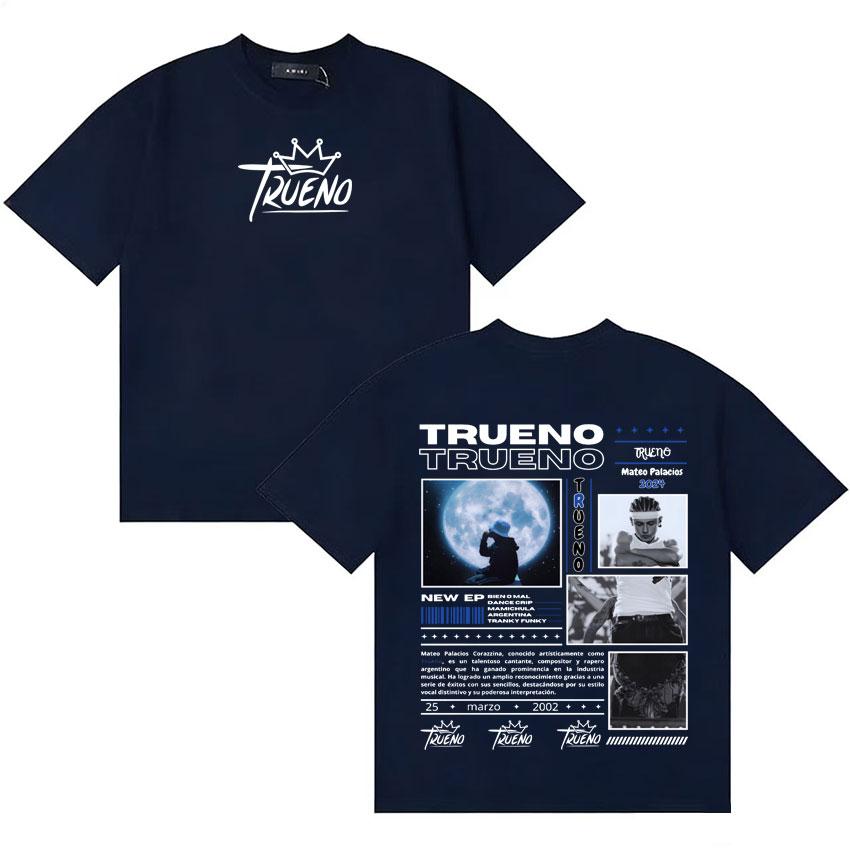 Rapper Trueno Harajuku Graphics Short Sleeve Tee Shirt Unisexs Womens Cotton Summer Clothing Popluar Oversized Y2K Tshirts Unisex