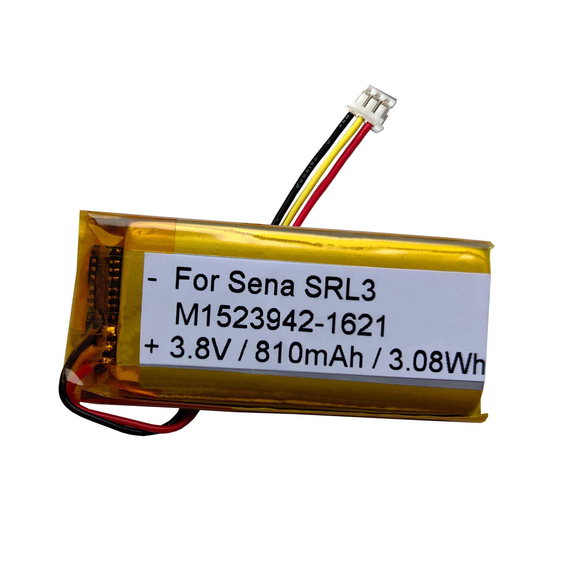 

Аккумулятор 810 мАч на замену для мотоциклетной Bluetooth-гарнитуры Sena SRL3, разъем аккумулятора Sena SP144 SRL 3, 3,8 В, система, замена, 3-проводной