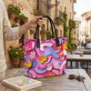 Floral Printed Tote Bag Casual Large Capacity Shoulder Handbag for Daily Use